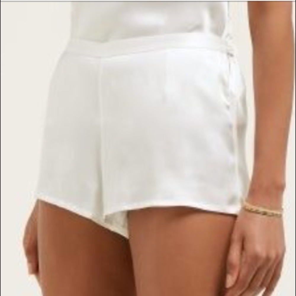 NWT La Perla white silk pajama shorts